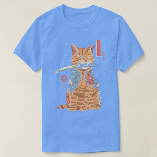 Japans Catana Samurai Cat Katana Japans Graphi T-shirt (Design voorkant)