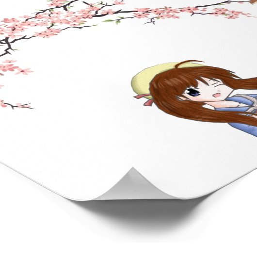 Japans Cherry Blossom Girl Poster (Hoek)