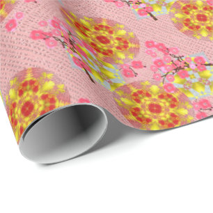 Japans Cherry Blossom Luxury Patroon Cadeaupapier