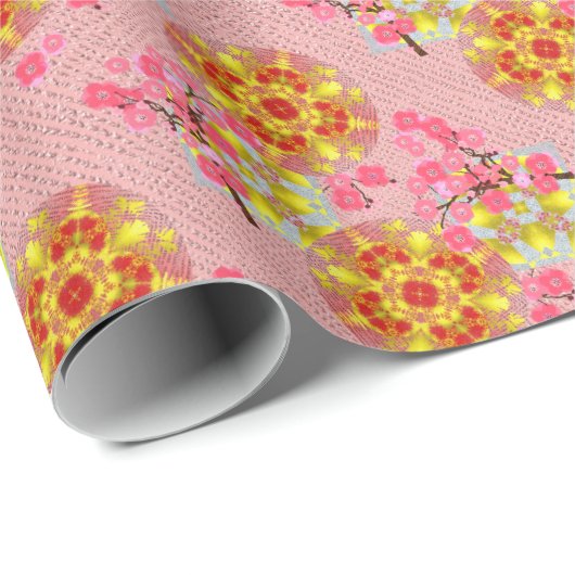 Japans Cherry Blossom Luxury Patroon Cadeaupapier (Rol Hoek)