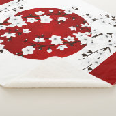 Japans Cherry Blossom Red White Sherpa Deken (3/4)