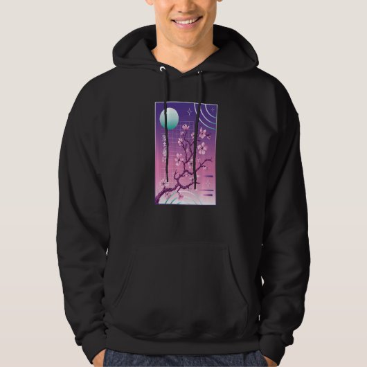 Japans Cherry Blossom Vaporwave Sakura esthetiek Hoodie (Voorkant)