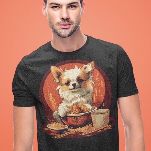 Japans Chihuahua eten Ramen Kawaii Anime T-shirt