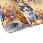 Japans chin in de herfst verlaat Thanksgiving kuns Cadeaupapier (Rol Hoek)