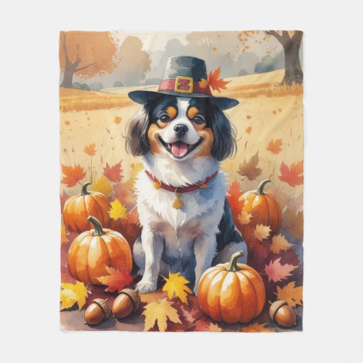 Japans chin in de herfst verlaat Thanksgiving kuns Fleece Deken (Voorkant)