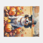 Japans chin in de herfst verlaat Thanksgiving kuns Fleece Deken (Voorkant (Horizontaal))