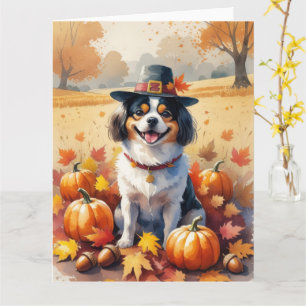 Japans chin in de herfst verlaat Thanksgiving kuns Kaart