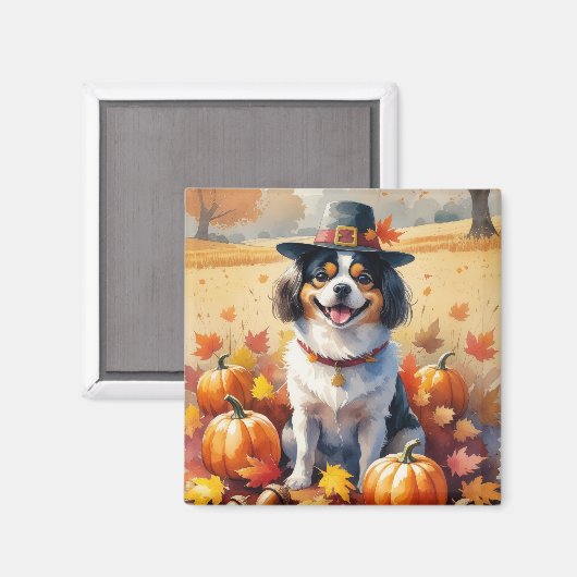 Japans chin in de herfst verlaat Thanksgiving kuns Magneet (Voorkant / Achterkant)