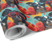 Japans Chin met Hart Rozen Valentijnsdag Cadeaupapier (Rol Hoek)