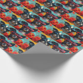 Japans Chin met Hart Rozen Valentijnsdag Cadeaupapier (Hoek)