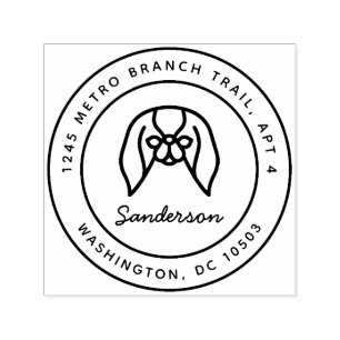 Japans Chin/Pekingese retour adres stempel