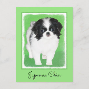 Japans Chin Puppy Painting - Oorspronkelijke honde Briefkaart