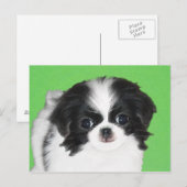 Japans Chin Puppy Painting - Oorspronkelijke honde Briefkaart (Voorkant / Achterkant)