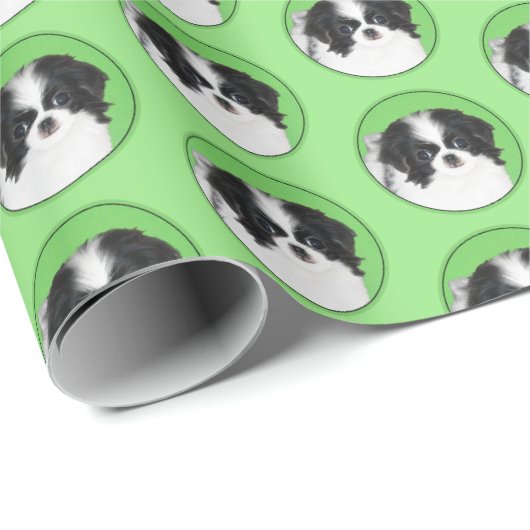 Japans Chin Puppy Painting - Oorspronkelijke honde Cadeaupapier (Rol Hoek)