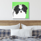 Japans Chin Puppy Painting - Oorspronkelijke honde Canvas Afdruk (Insitu (Slaapkamer))