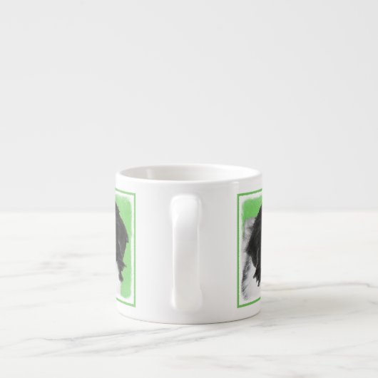 Japans Chin Puppy Painting - Oorspronkelijke honde Espresso Kop (Achterkant)