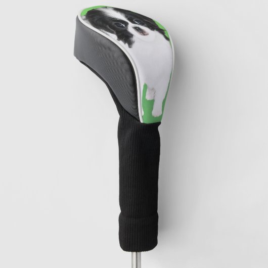 Japans Chin Puppy Painting - Oorspronkelijke honde Golfheadcover (Schuin)