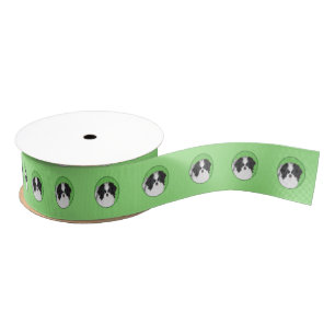 Japans Chin Puppy Painting - Oorspronkelijke honde Grosgrain Lint