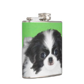Japans Chin Puppy Painting - Oorspronkelijke honde Heupfles (Rechts)