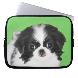 Japans Chin Puppy Painting - Oorspronkelijke honde Laptop Sleeve