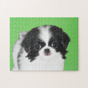 Japans Chin Puppy Painting - Oorspronkelijke honde Legpuzzel