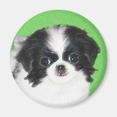 Japans Chin Puppy Painting - Oorspronkelijke honde Magneet (Voorkant)