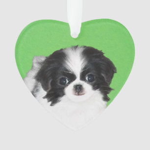 Japans Chin Puppy Painting - Oorspronkelijke honde Ornament