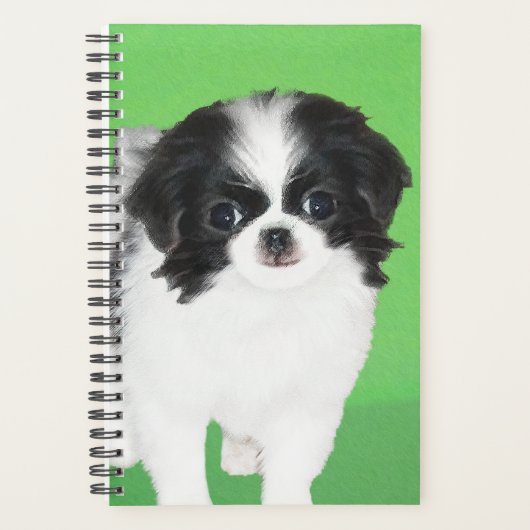 Japans Chin Puppy Painting - Oorspronkelijke honde Planner (Voorkant)