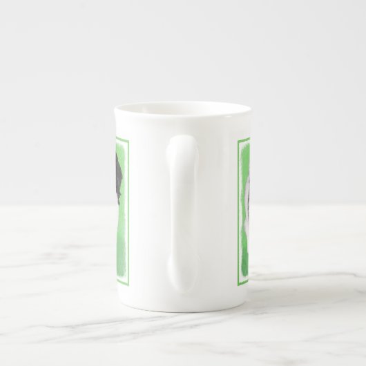 Japans Chin Puppy Painting - Oorspronkelijke honde Porselein Kop (Achterkant)