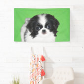 Japans Chin Puppy Painting - Oorspronkelijke honde Spandoek (Insitu)