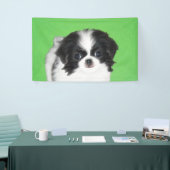 Japans Chin Puppy Painting - Oorspronkelijke honde Spandoek (Beurs)