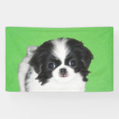 Japans Chin Puppy Painting - Oorspronkelijke honde Spandoek (Horizontaal)