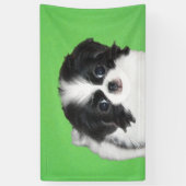 Japans Chin Puppy Painting - Oorspronkelijke honde Spandoek (Verticaal)