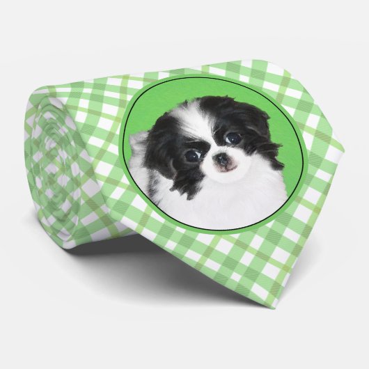 Japans Chin Puppy Painting - Oorspronkelijke honde Stropdas (Opgerold)