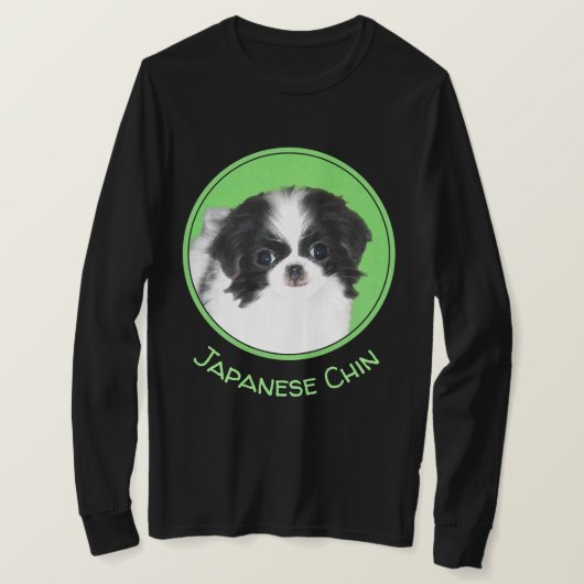 Japans Chin Puppy Painting - Oorspronkelijke honde T-shirt (Design voorkant)