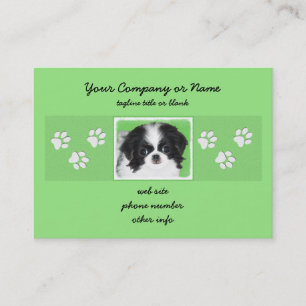 Japans Chin Puppy Painting - Oorspronkelijke honde Visitekaartje