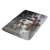 Japans Chin Snowy Sleigh Kerstmisdecor Badmat (Gekanteld)