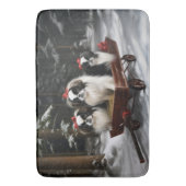 Japans Chin Snowy Sleigh Kerstmisdecor Badmat (Voorkant Verticaal)