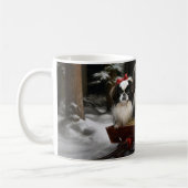 Japans Chin Snowy Sleigh Kerstmisdecor Koffiemok (Links)