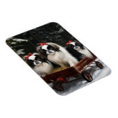 Japans Chin Snowy Sleigh Kerstmisdecor Magneet (Rechterzijde)