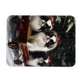 Japans Chin Snowy Sleigh Kerstmisdecor Magneet (Horizontaal)