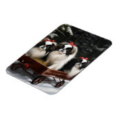 Japans Chin Snowy Sleigh Kerstmisdecor Magneet (Linkerzijde)