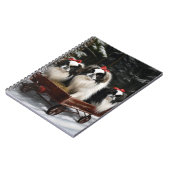 Japans Chin Snowy Sleigh Kerstmisdecor Notitieboek (Linkerzijde)