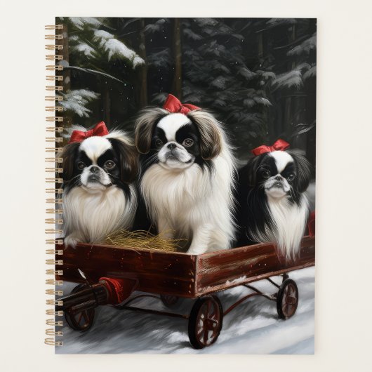 Japans Chin Snowy Sleigh Kerstmisdecor Planner (Voorkant)