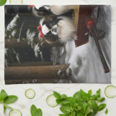 Japans Chin Snowy Sleigh Kerstmisdecor Theedoek (Gevouwen)