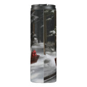 Japans Chin Snowy Sleigh Kerstmisdecor Thermosbeker (Achterkant)