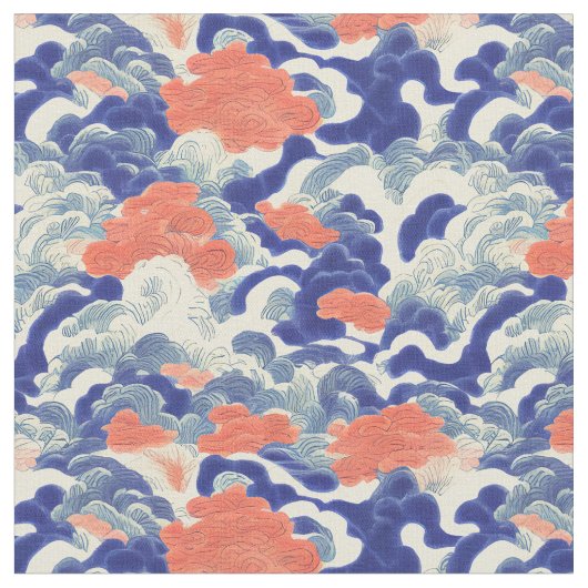 Japans-Chinees Oriental Traditional Pattern Stof (Close Up)