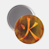 Japans / Chinees "vuur" Magneet (Voorkant / Achterkant)