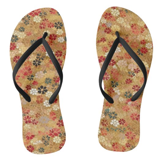 Japans Chiyogami bloemmotief Teenslippers (Voetbed)