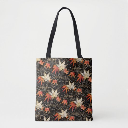 Japans Chiyogami Maple Leaf Patroon Tote Bag (Voorkant)